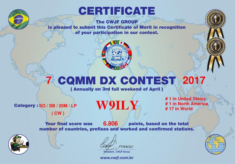 W9ILY CQMM #1 NA 20M LP 2017